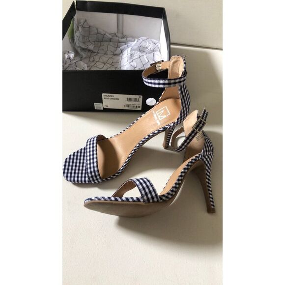 Material Girl Blue & White Sandal - Picture 1 of 7
